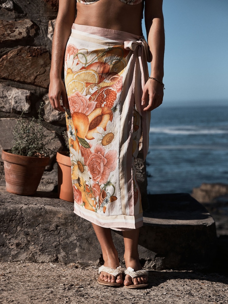 Emily Carter Floral Wrap Midi Skirt - Image 1 of 8