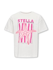 ONLY KIDS White Starfish Print Graphic T-Shirt - Image 1 of 3