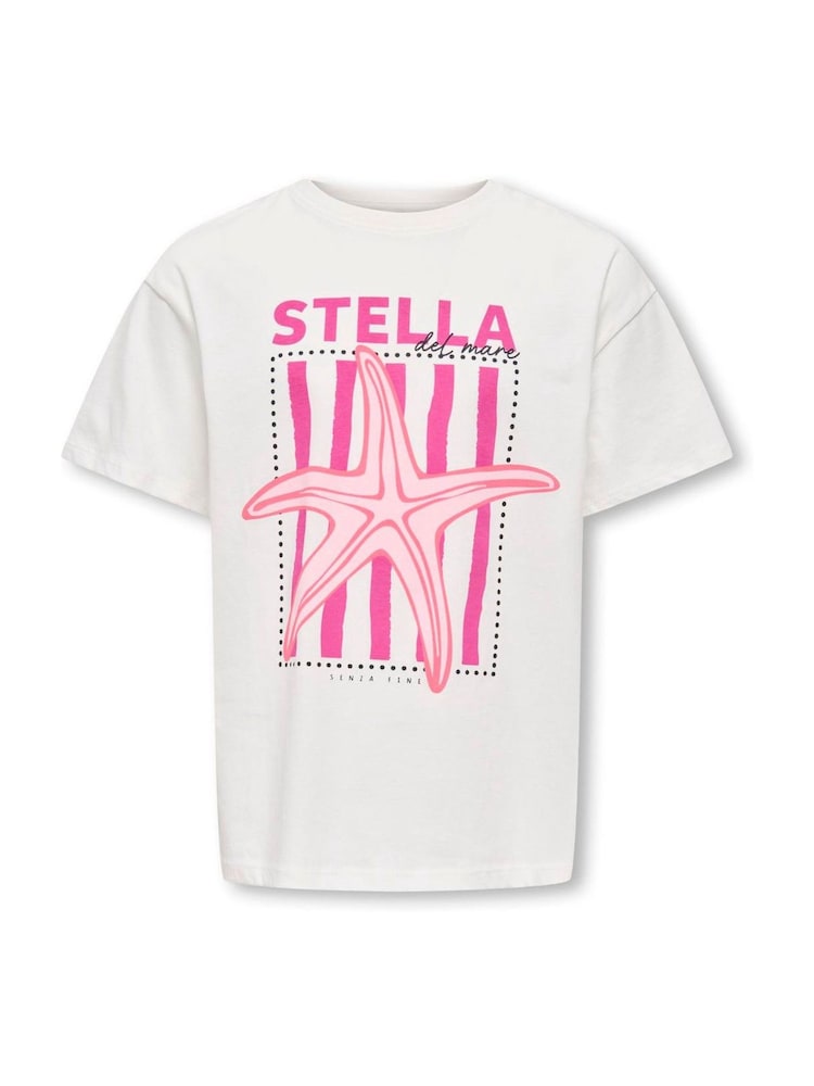 ONLY KIDS White Starfish Print Graphic T-Shirt - Image 1 of 3