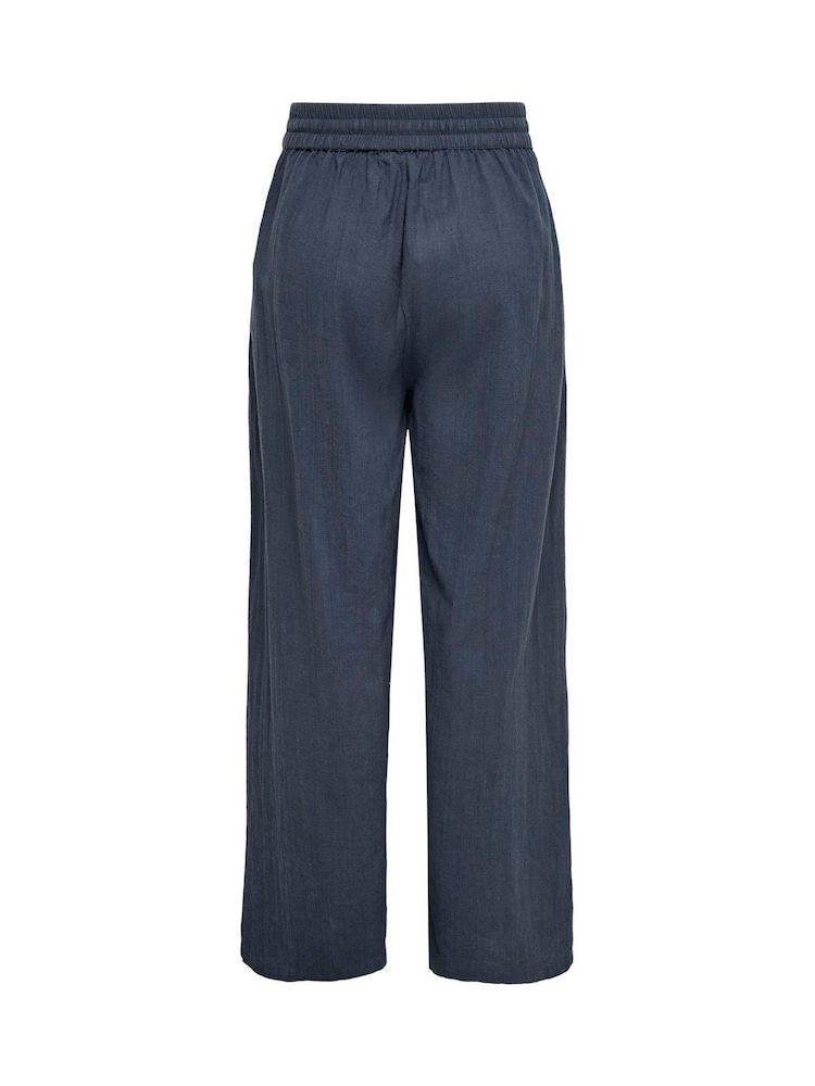 ONLY Blue Elasticated Waist Cotton Pull On Trousers - Image 5 of 5