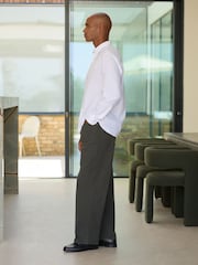 Khaki Green Baggy Fit Five Pocket Cotton Rich Trousers - Image 4 of 8