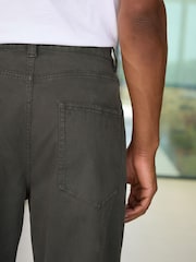 Khaki Green Baggy Fit Five Pocket Cotton Rich Trousers - Image 6 of 8
