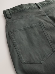 Khaki Green Baggy Fit Five Pocket Cotton Rich Trousers - Image 8 of 8
