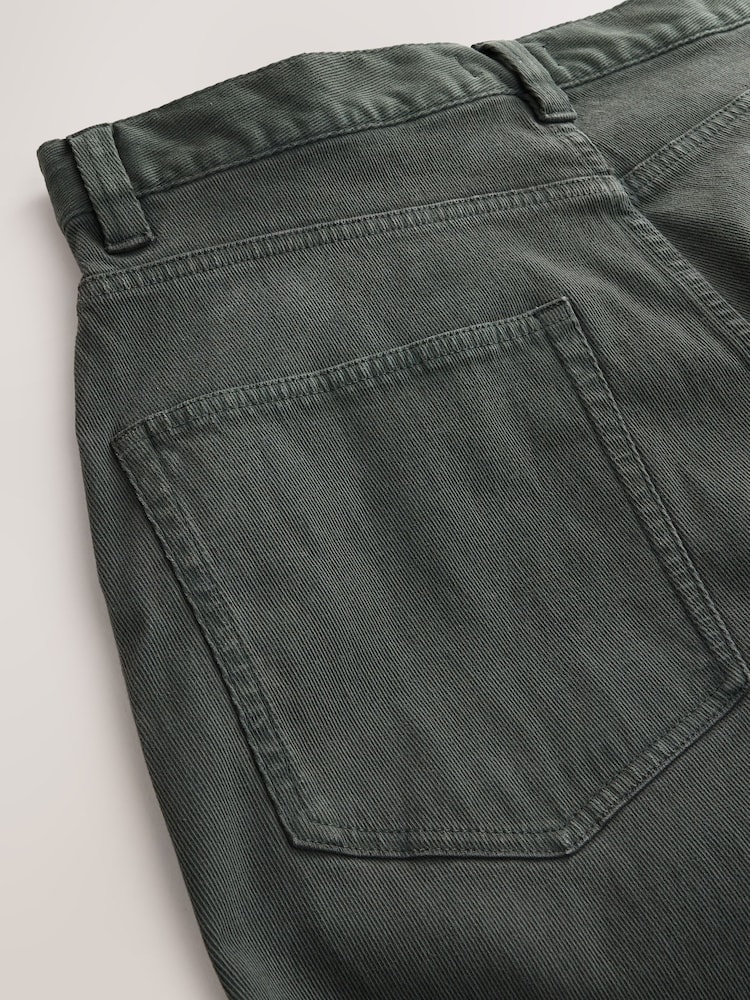 Khaki Green Baggy Fit Five Pocket Cotton Rich Trousers - Image 8 of 8 Khaki Green Baggy Fit Five Pocket Cotton Rich Trousers - Image 8 of 8