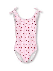 ONLY KIDS Red Strawberry Print Swimsuit - Image 1 of 3