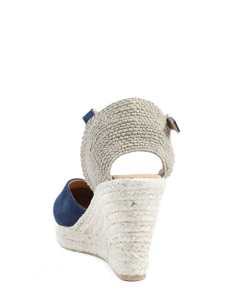 Jones Bootmaker Navy Alivia2 Leather Wedge Espadrilles Shoes - Image 5 of 5 Jones Bootmaker Navy Alivia2 Leather Wedge Espadrilles Shoes - Image 5 of 5