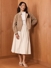 Mint Velvet Cotton A-Line Midi Skirt - Image 2 of 8