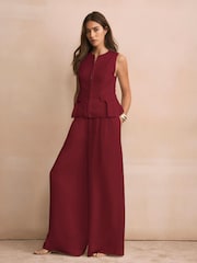 Mint Velvet Red Tailored Tie Back Waistcoat - Image 5 of 8