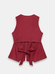 Mint Velvet Red Tailored Tie Back Waistcoat - Image 8 of 8