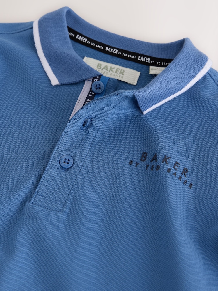 淡藍色 - Baker by Ted Baker長袖Polo衫 - 圖片 3，共 3