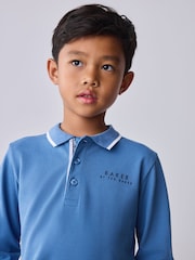 Baker by Ted Baker Light Blue Long Sleeve Polo Shirt - Image 5 of 13