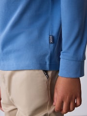 Baker by Ted Baker Light Blue Long Sleeve Polo Shirt - Image 6 of 13