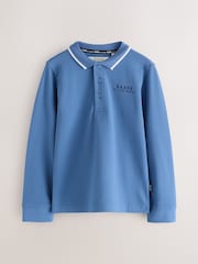 Baker by Ted Baker Light Blue Long Sleeve Polo Shirt - Image 7 of 13