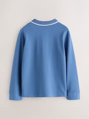 Baker by Ted Baker Light Blue Long Sleeve Polo Shirt - Image 8 of 13