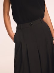 黑色 - Mint Velvet Pleat Detail Crop Wide Trousers - 圖片 6/8