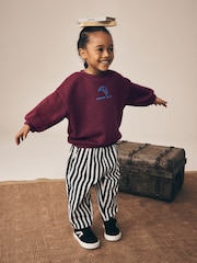 Black/White Stripe Pull On Barrel Trousers (3mths-7yrs) - Image 2 of 4