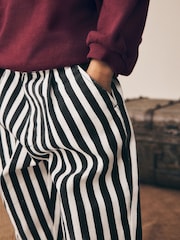 Black/White Stripe Regular Fit Pull On Barrel Trousers (3mths-7yrs) - Image 5 of 9