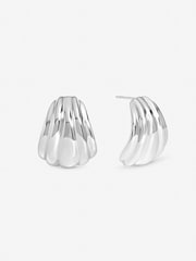 Inicio Silver Tone Large Ridged Studs - Gift Pouch - Image 1 of 1