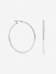 Inicio Silver Tone Large Textured Hoops - Gift Pouch - Image 3 of 3