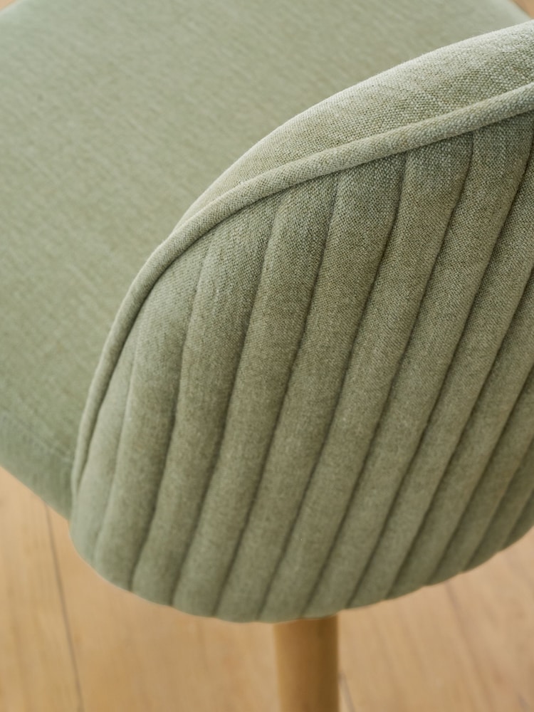 Set of 2 Relaxed Linen Look Light Green/Wood Leg Valencia Upholstered Dining Chairs - Image 2 of 9 Set of 2 Relaxed Linen Look Light Green/Wood Leg Valencia Upholstered Dining Chairs - Image 2 of 9