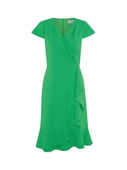 Gina Bacconi Ruffle Hem Crepe Dress - Imaginea 6 din 6