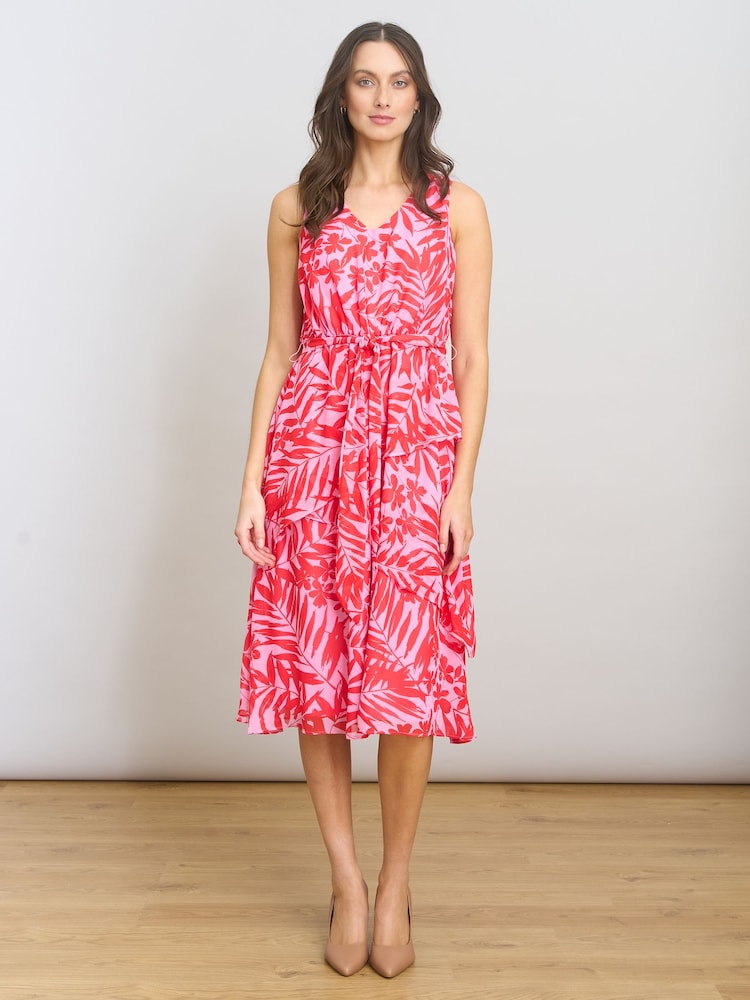 Gina Bacconi Tasha Printed Chiffon Kjole - Bilde 1 av 6