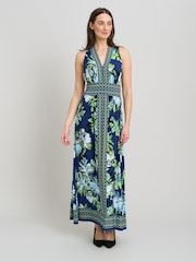 Gina Bacconi Marisa Vネック・ノースリーブマキシドレス - 画像 3 / 5