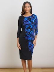 Gina Bacconi Blue Hayleigh Floral Print Dress - Image 1 of 6