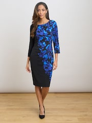 Gina Bacconi Blue Hayleigh Floral Print Dress - Image 3 of 6