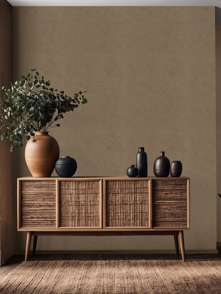 Galerie Wallcoverings Brown Terra Plain Texture Clay 10.05M Wallpaper - Image 1 of 2