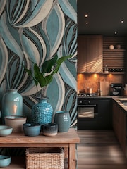 Galerie Wallcoverings Blue Horizon Tree Leaf 10.05M Wallpaper - Image 1 of 5