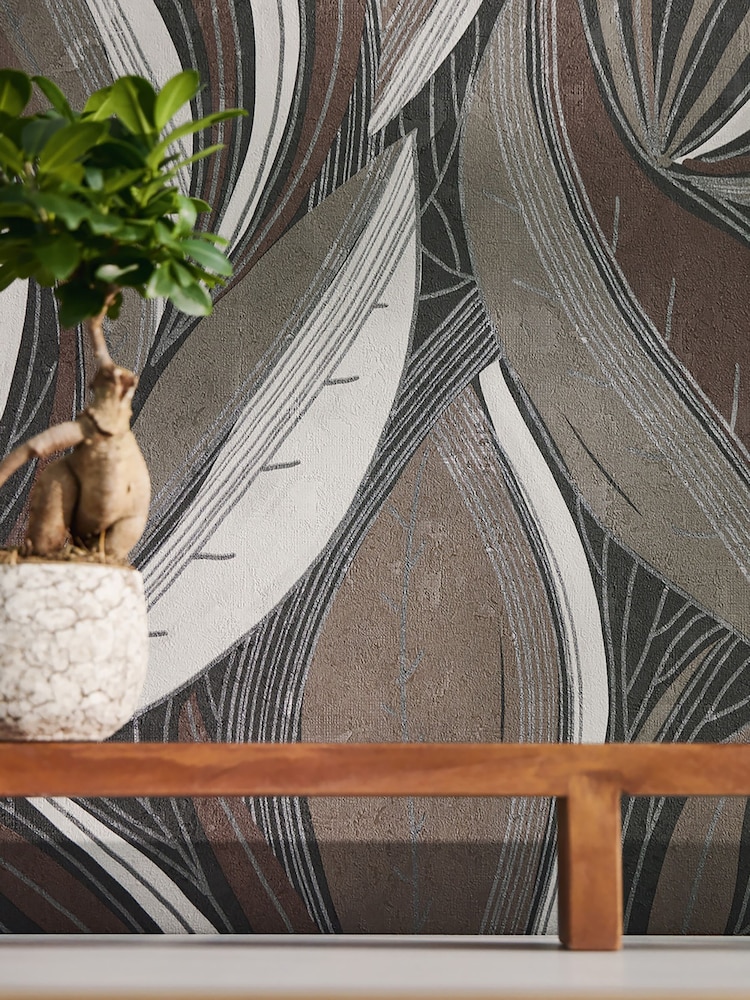 Galerie Wallcoverings Brown Horizon Tree Leaf 10.05M Wallpaper - Image 1 of 5