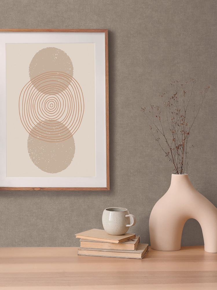 Galerie Wallcoverings Brown Horizon Plain Texture 10.05M Wallpaper - Image 1 of 4