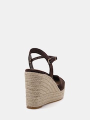 Novo Brown Wide Fit Brielle Closed Toe Platform Espadrille Sandals - Image 4 of 6
