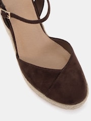 Novo Brown Wide Fit Brielle Closed Toe Platform Espadrille Sandals - Image 6 of 6