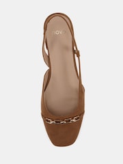 Nude - Novo Wide Fit Fizz Chain Detail Slingback Flat Shoes - Imagen 6 de 6