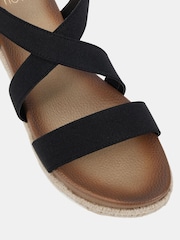 Novo Black Wide Fit Tamara Elastic Cross Front Espadrille Flat Sandals - Image 5 of 6