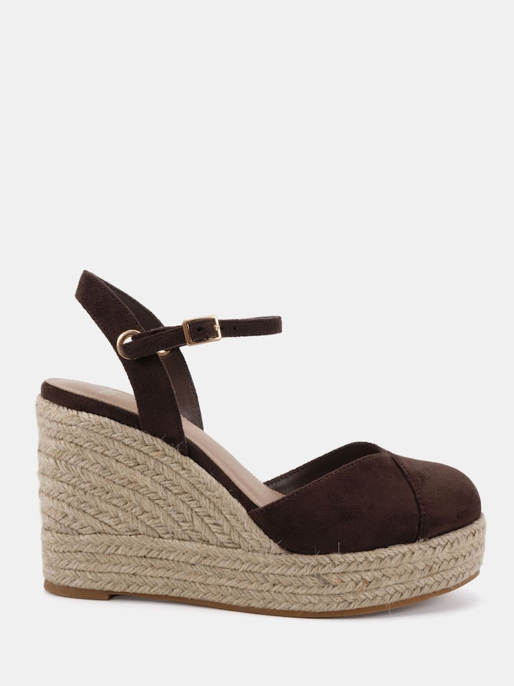 Novo Brown Brielle Closed Toe Platform Espadrille Sandals - Image 2 of 6