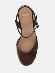 Novo Brown Brielle Closed Toe Platform Espadrille Sandals - Image 5 of 6