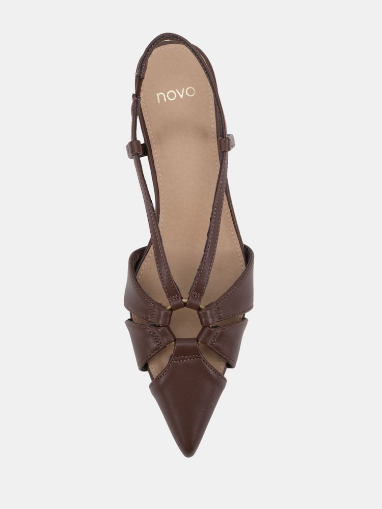 Novo Brown Hally Ring Detail Low Point Slingback Courts - Image 6 of 6 Novo Brown Hally Ring Detail Low Point Slingback Courts - Image 6 of 6