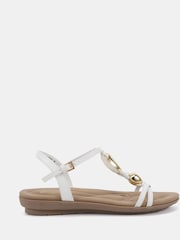 Blanc - Novo Tabby Hardware Detail Padded Footbed Sandals - Image 2 de 6