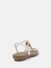 Blanc - Novo Tabby Hardware Detail Padded Footbed Sandals - Image 4 de 6