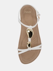 Blanc - Novo Tabby Hardware Detail Padded Footbed Sandals - Image 5 de 6