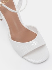 Novo White Wide Fit Lydia Block Heel Ankle Strap Sandals - Image 6 of 6
