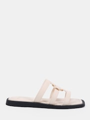 Novo White Wide Fit Talia Ring Hardware Detail Strappy Mule Sandals - Image 2 of 6