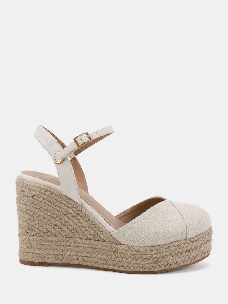 Novo White Brielle Closed Toe Platform Espadrille Sandals - Image 2 of 6
