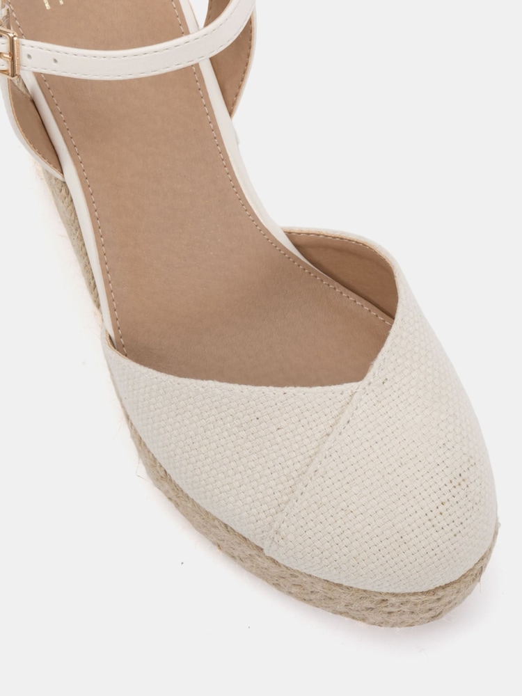 Novo White Brielle Closed Toe Platform Espadrille Sandals - Image 6 of 6