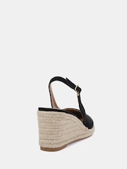 Novo Black Standard Fit Bahamas Closed Toe Slingback Mid Espadrille Wedges - Image 4 of 6