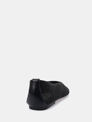 Novo Black Wide Fit Fame Woven Flat Ballerina Shoes - Image 4 of 6
