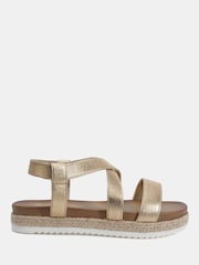 Novo Gold Standard Fit Tamara Elastic Cross Front Espadrille Flat Sandals - Image 2 of 6